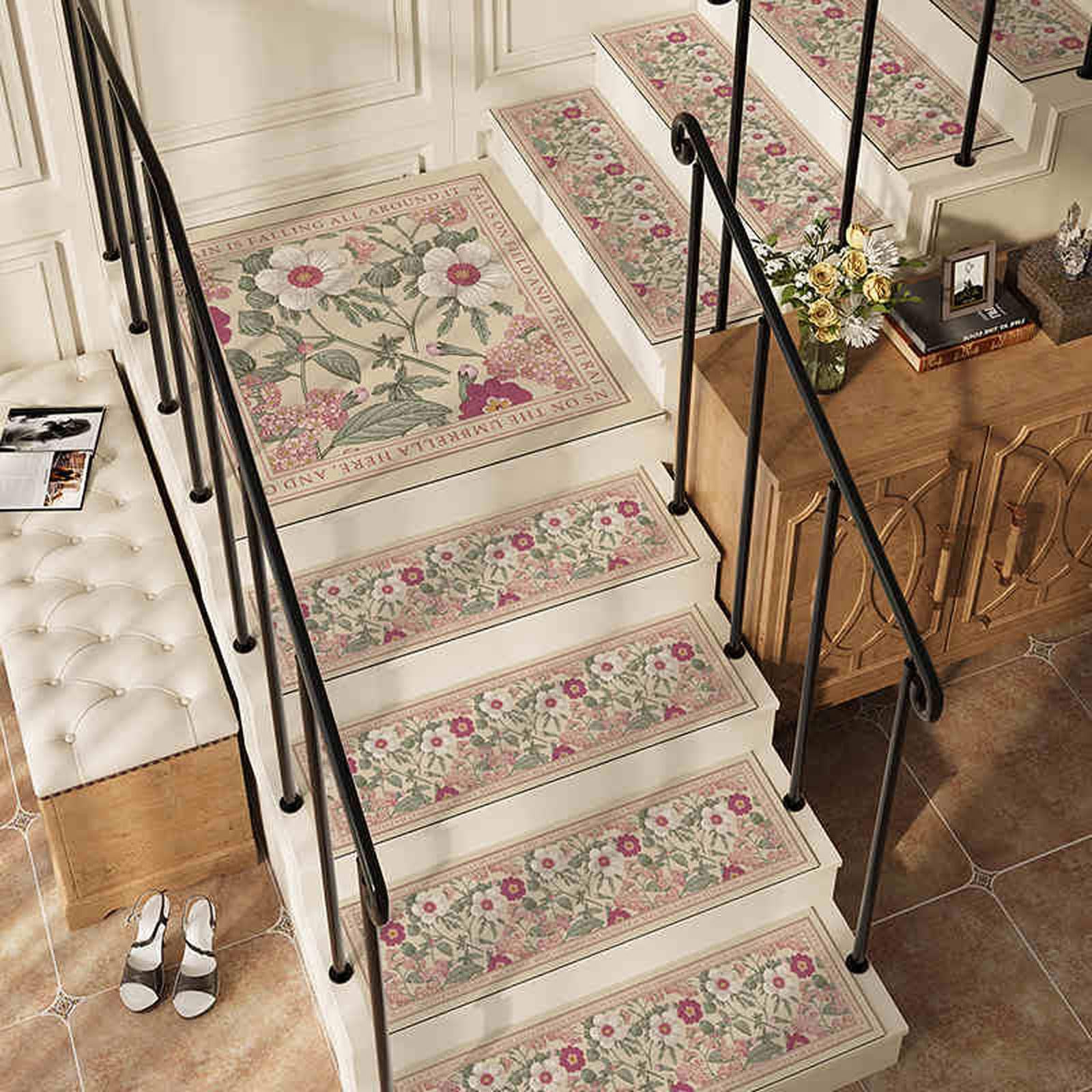 Alfombra autoadhesiva antideslizante para escaleras interiores y exteriores reutilizable para peldaño