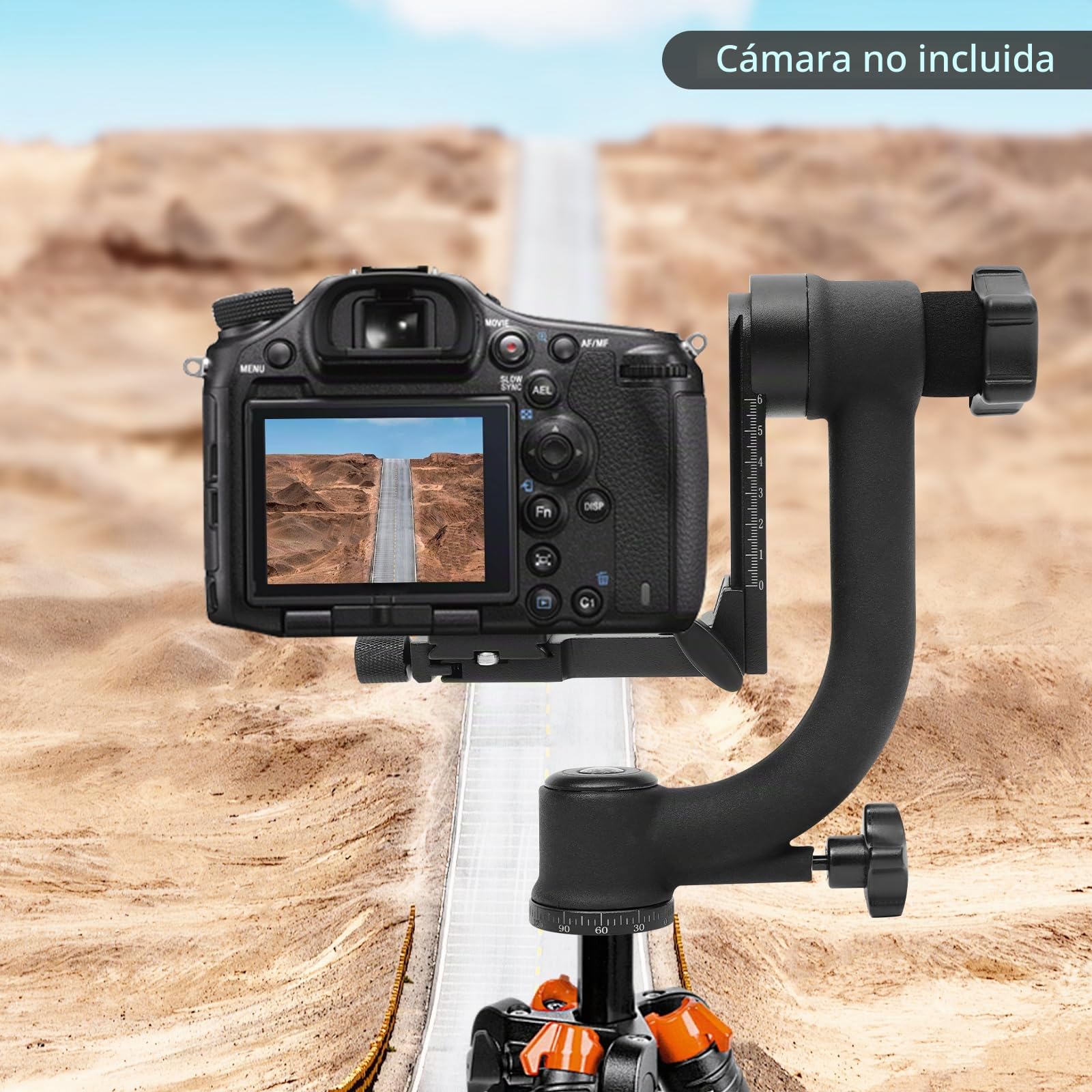 Gimbal Professional - Cabezal de trípode de cardán panorámico de 360°, cabeza de cardán de aluminio, para cámara digital, DSLR, deportes al aire libre, fotografía de animales, carga 20 kg