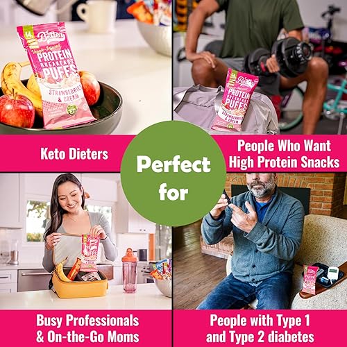 Miniatura 4 de Better Than Good Strawberries & Cream - Bocadillos de proteína de 0.49 oz  Bocadillos cetogénicos dulces saludables, sin gluten, bajos en