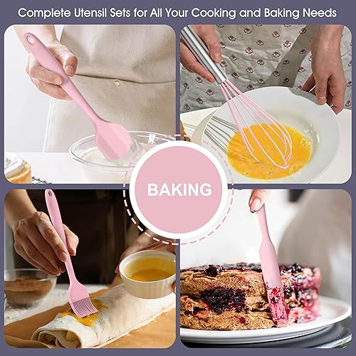 Miniatura 5 de E-far Juego de utensilios de cocina, 15 piezas de utensilios de cocina de silicona con soporte, utensilios de cocina antiadherentes y resistentes al