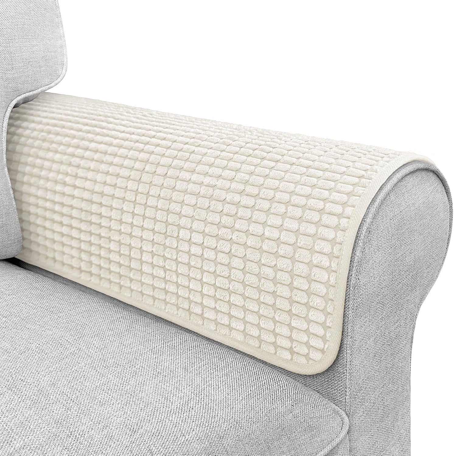 Couch Arm Covers, Sofa Arm Covers, Waterproof Armrest Cover for Sofa, Armchair, Loveseat, Headrest Cover, Non-Slip Recliner Arm Cover, Arm Chair Covers Set of 2 (Light Gray, 23"×19")
