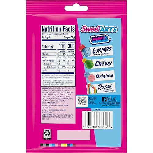 Miniatura 2 de SweeTARTS Ropes, Cherry Punch Candy, 3 Ounce Pouch (Pack of 12)