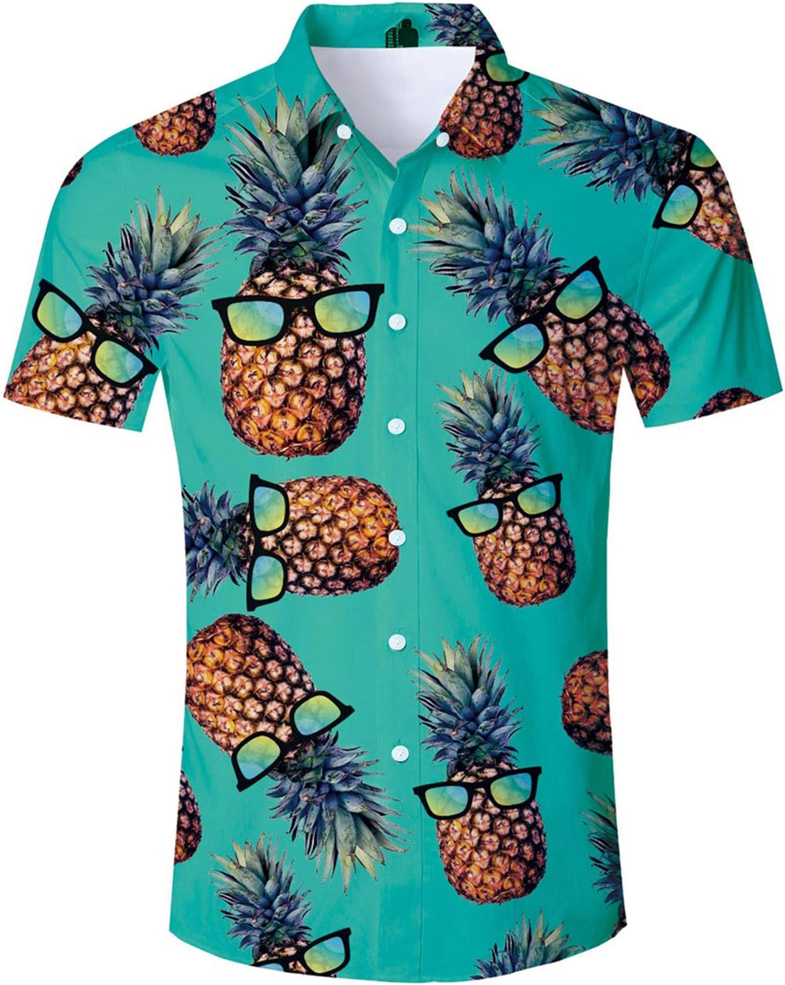 Men's Hawaiian Shirt Button Down Short Sleeve Shirts Funny Novelty Holiday Tops