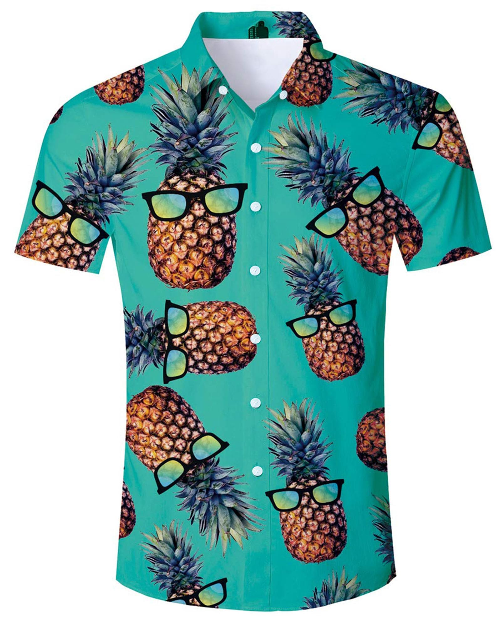Men's Hawaiian Shirt Button Down Short Sleeve Shirts Funny Novelty Holiday Tops