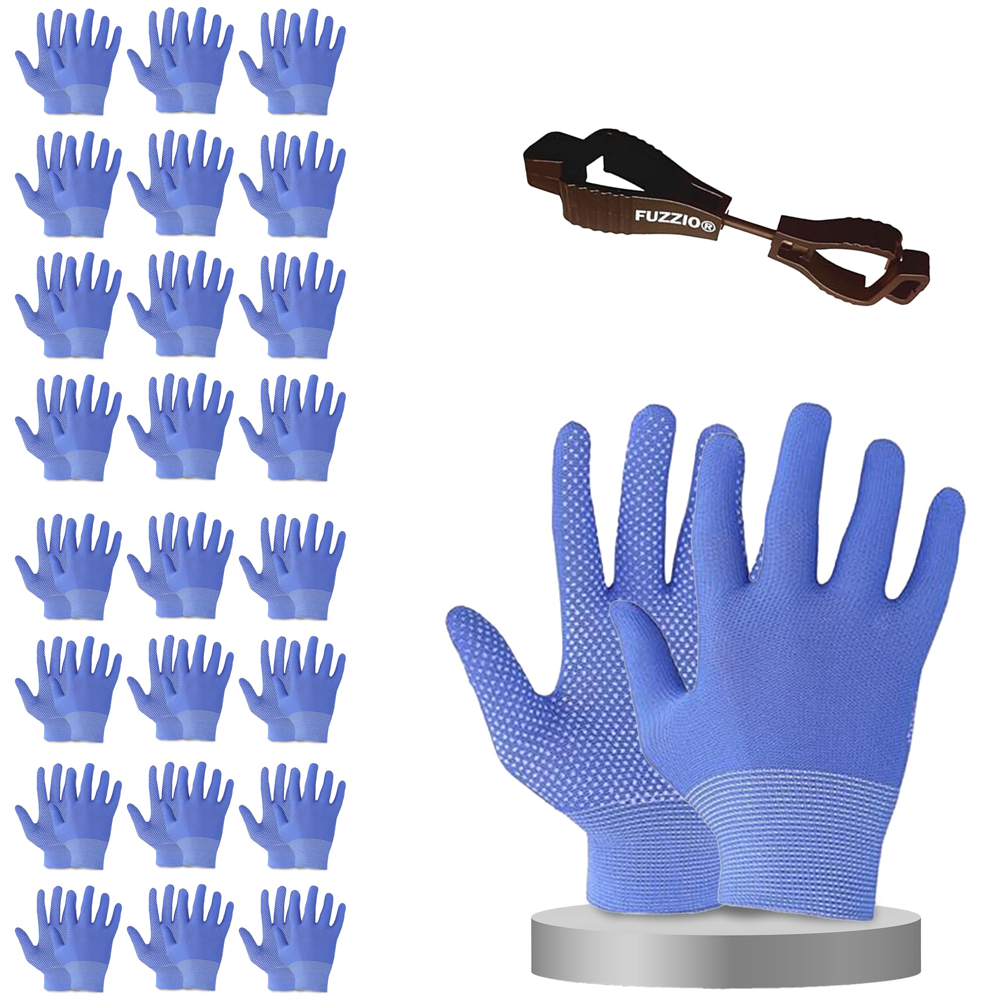 FUZZIO Guanti da lavoro con borchie 24 paia L/9 blu