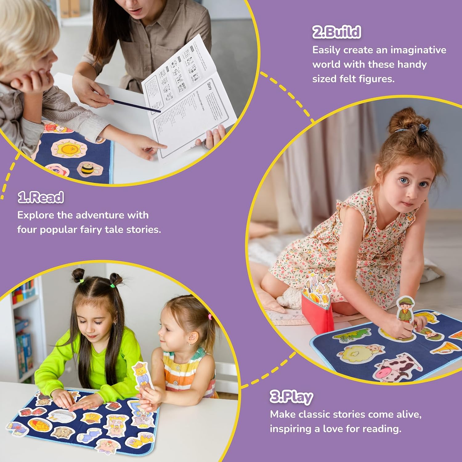 CHEFAN 12 Pack Felt Story Board Pieces, Flannel Stories for Toddlers image 2