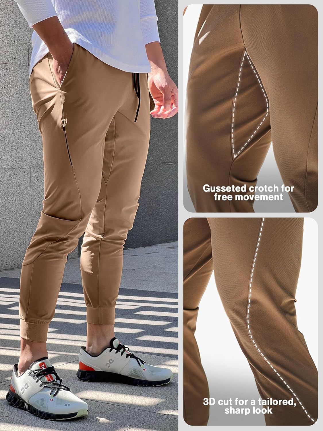 AHA SELECTED Men's Sweatpants Quick-Drying Stretch Sports Trousers Track Pants Running Workout - Image 3