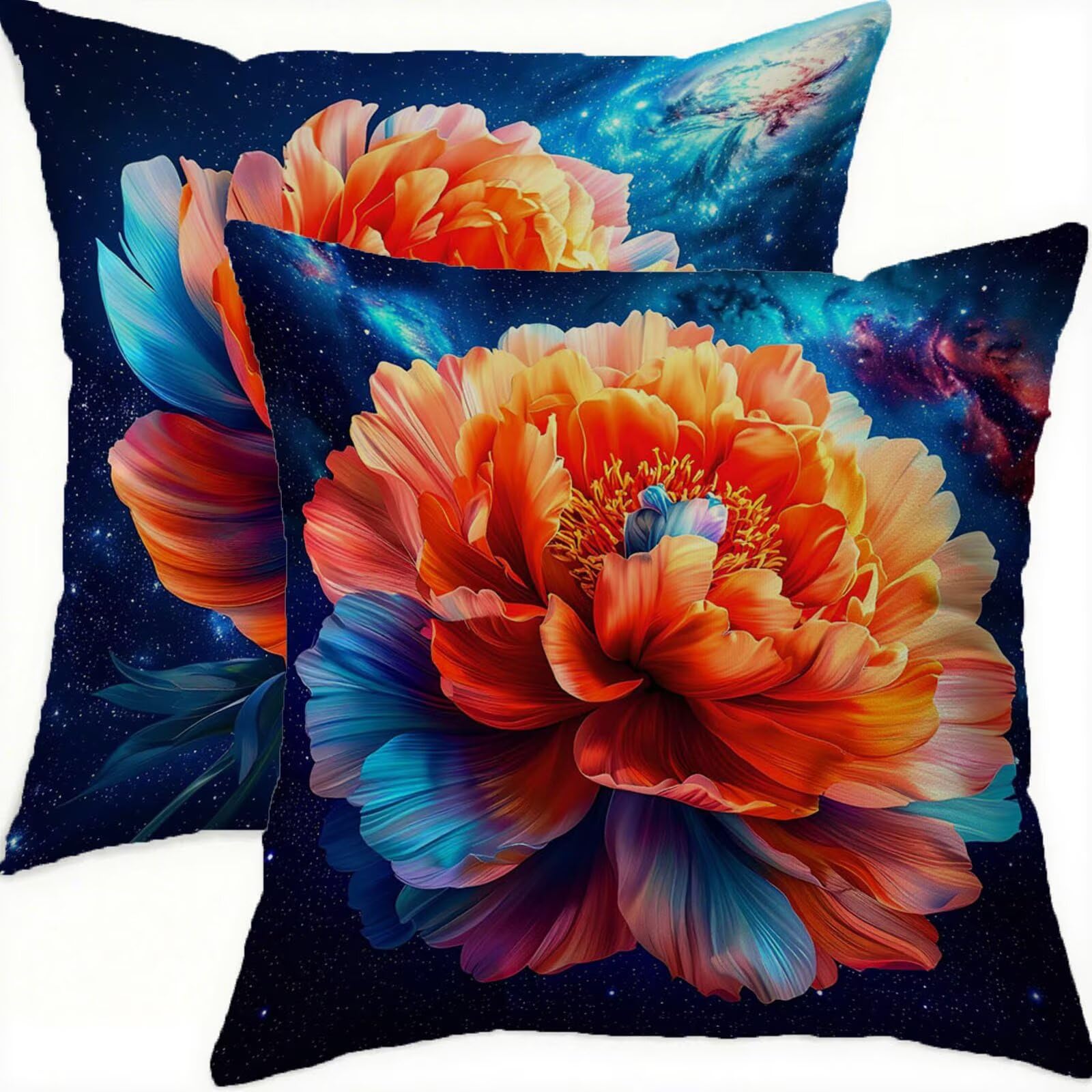 Taie oreiller 65x65 orange velours double face haut de gamme
