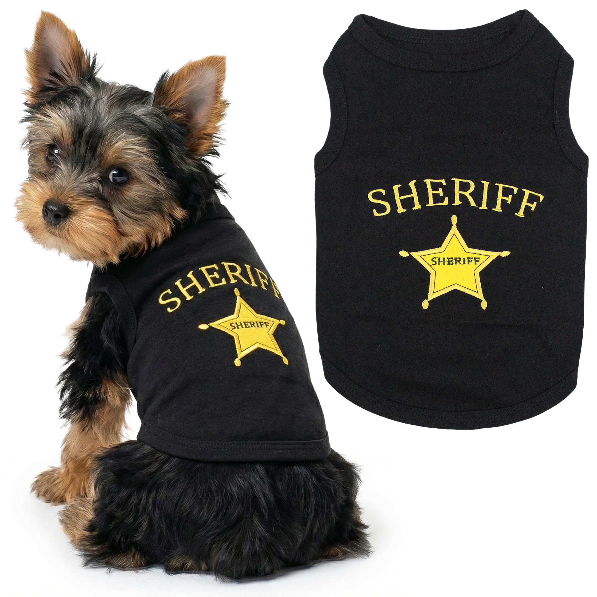 T-Shirt pour Chien Sheriff Vêtement pour Balade Urbaine XS