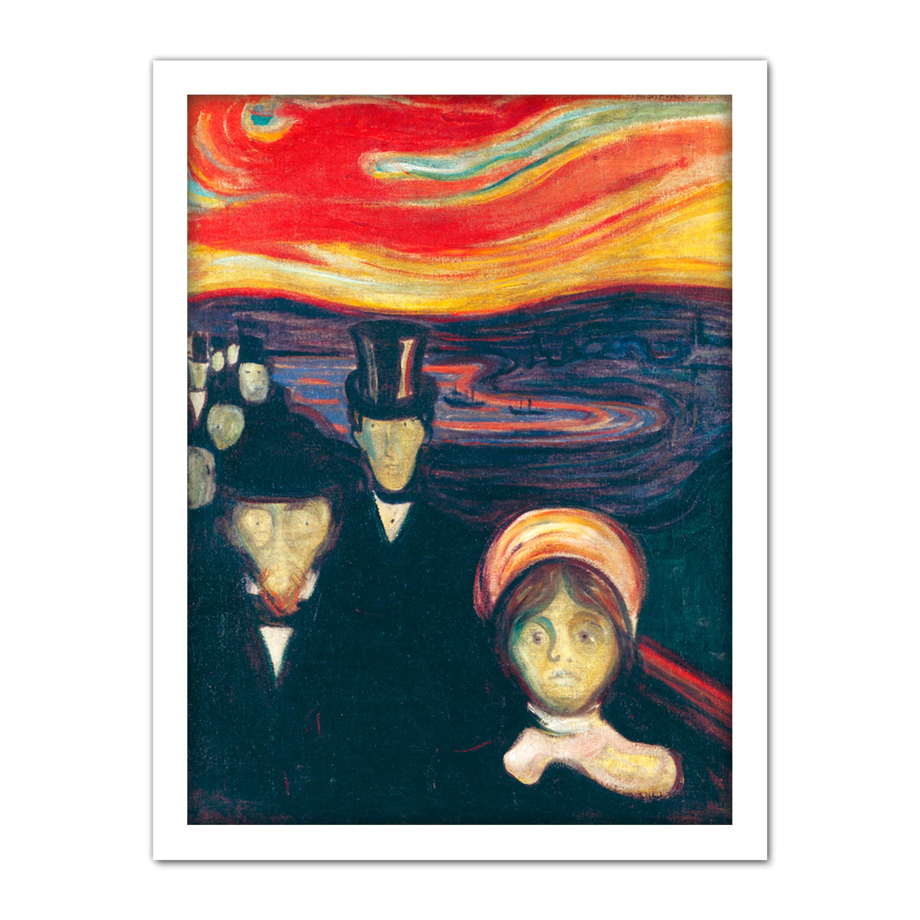 Edvard Munch Anxiety Large Framed Art Print Poster Wall Decor 18x24