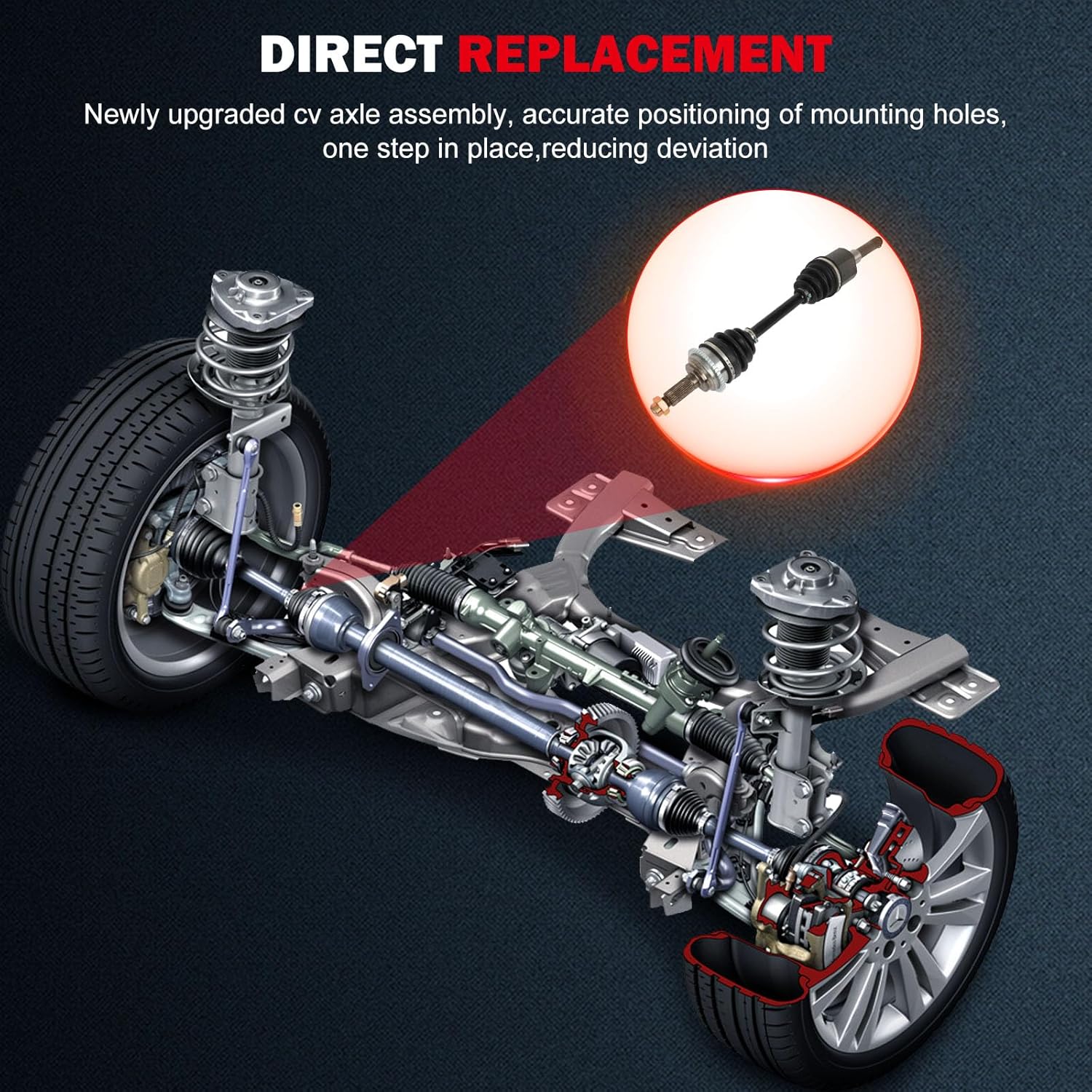 cciyu CV Axle Shaft Assembly for Ford Fusion 2010-2012 Mercury Milan 2010-2011