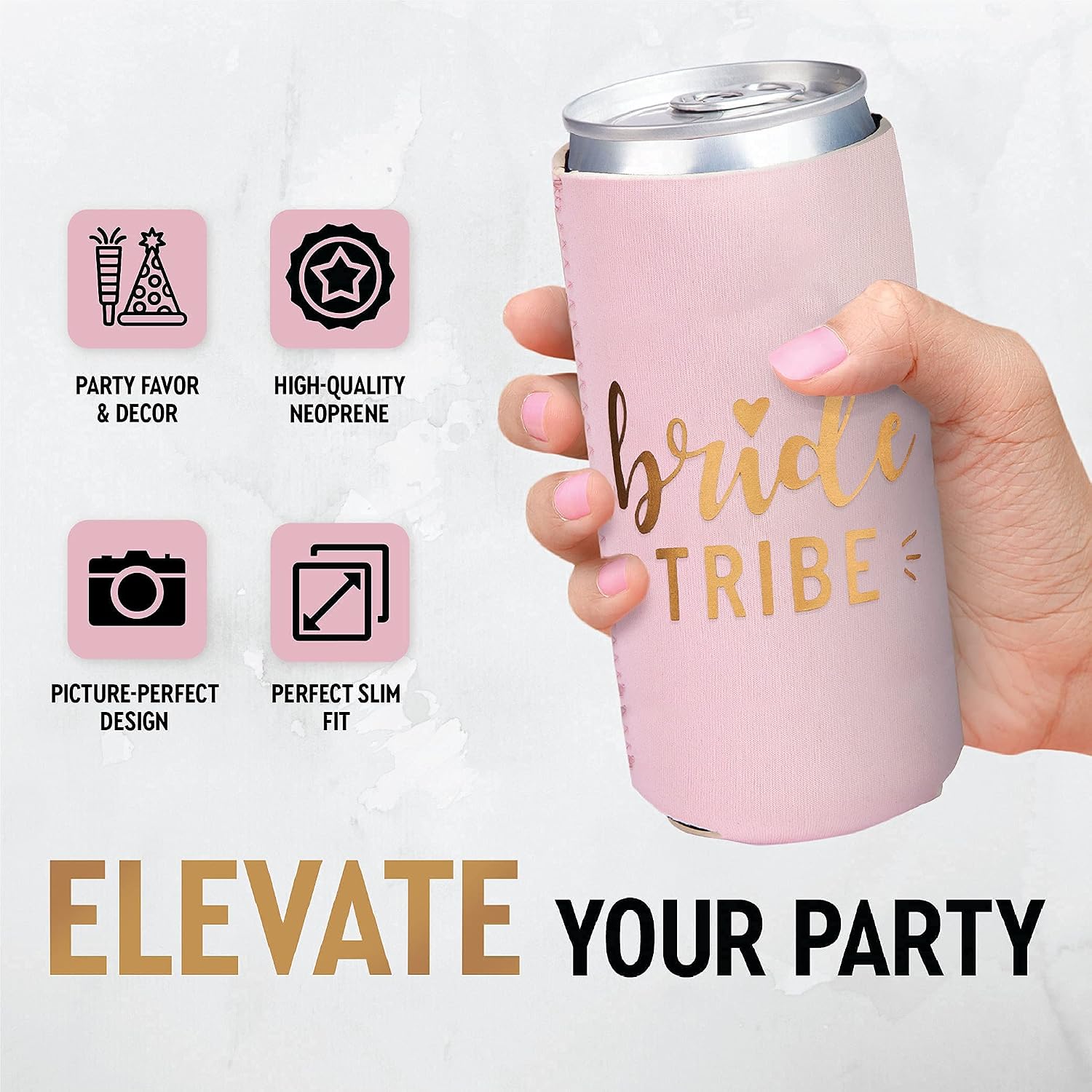 Prazoli Bachelorette Can Coolers - Slim (12) - Bridal Party Gifts & Decorations, Accessory