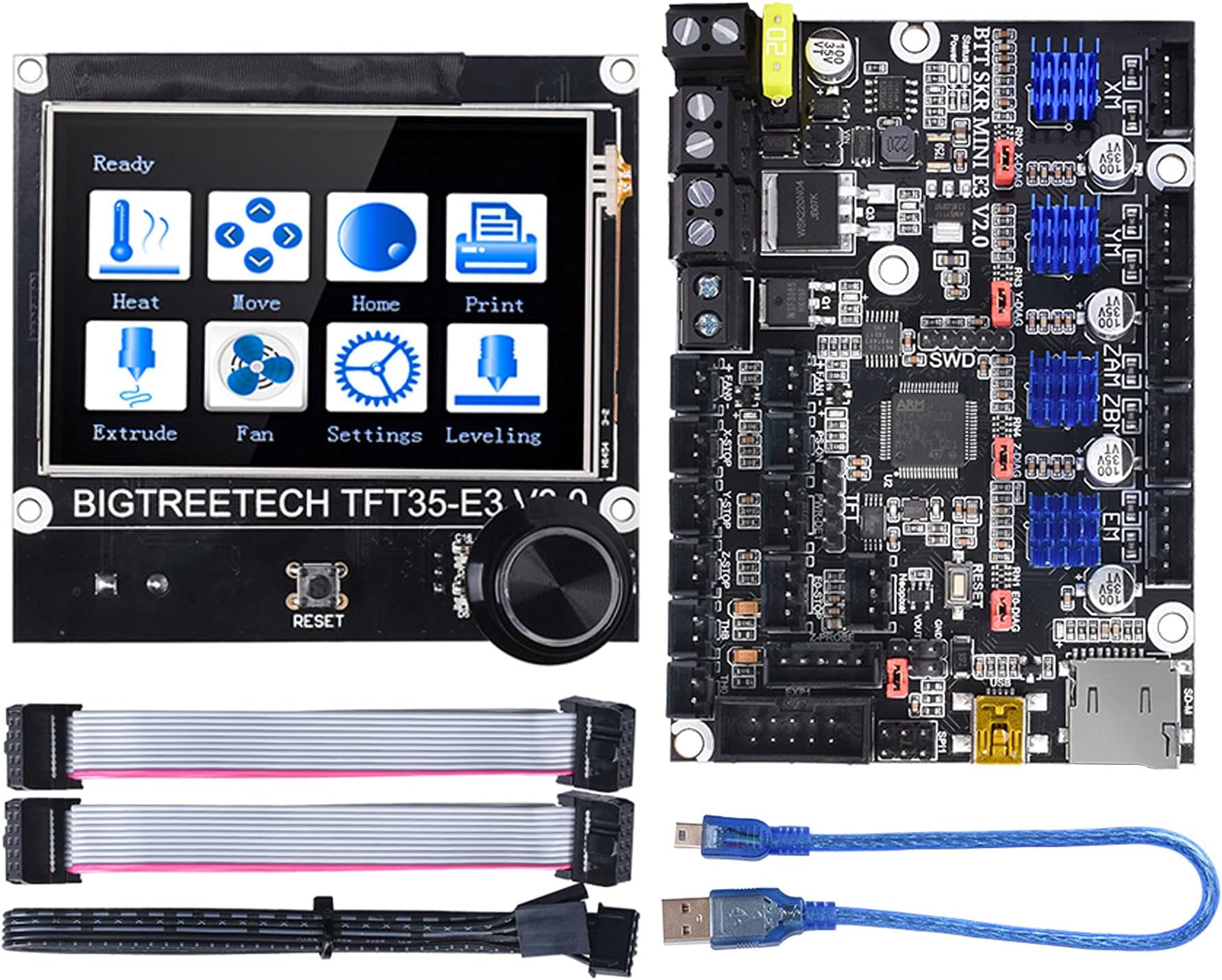 BIGTREETECH SKR Mini E3 V2.0 Control Board 32Bit New Upgrade for Creality Ender 3, with TFT35 E3 V3.0 Graphic Smart Display Controller Board 3D Printer Parts
