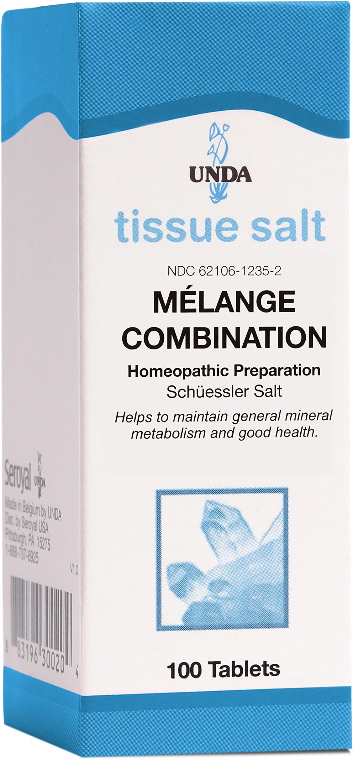 UNDA Mélange Combination Tissue Salt | Homeopathic Remedy Helps Maintain General Mineral Metabolism and Good Health | 100 Tablets