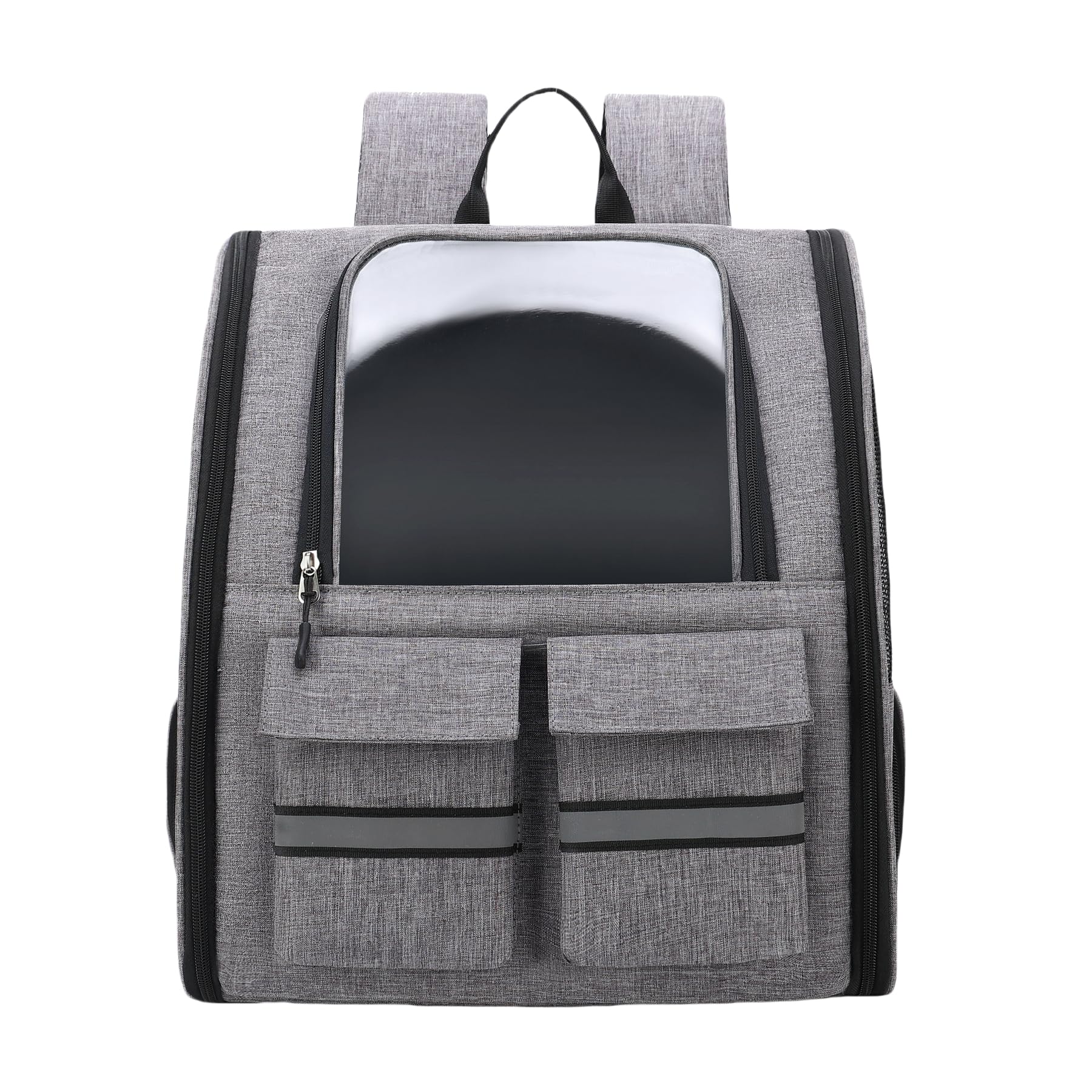 NALIYOUHU,Large Breathable Bubble Backpack for Cats and Dogs,Puppies,Ventilated Pet Hiking Travel Bag, Airline Approved pet Carrier,Support for Travel, Hiking,Biking Outdoor Up to 20 lbs (Gray)