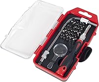 Vista 1 de Juego de destornilladores de precisión de 30 piezas, incluye eje flexible extraíble, lupa, 30 puntas y estuche de plástico, kit de herramientas