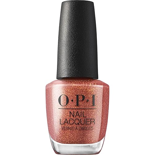 OPI Nail Lacquer Nail Polish Colors | Semi-Sheer, Opaque & Shimmer Winter Shades | Fast Drying, Streak Free & Chip Resistant Wear | Good Enough to Treat Collection | Holiday 2025 - Nail Lacquer - Ginger Snapped | Opaque Dark Warm Copper Brown Shimmer