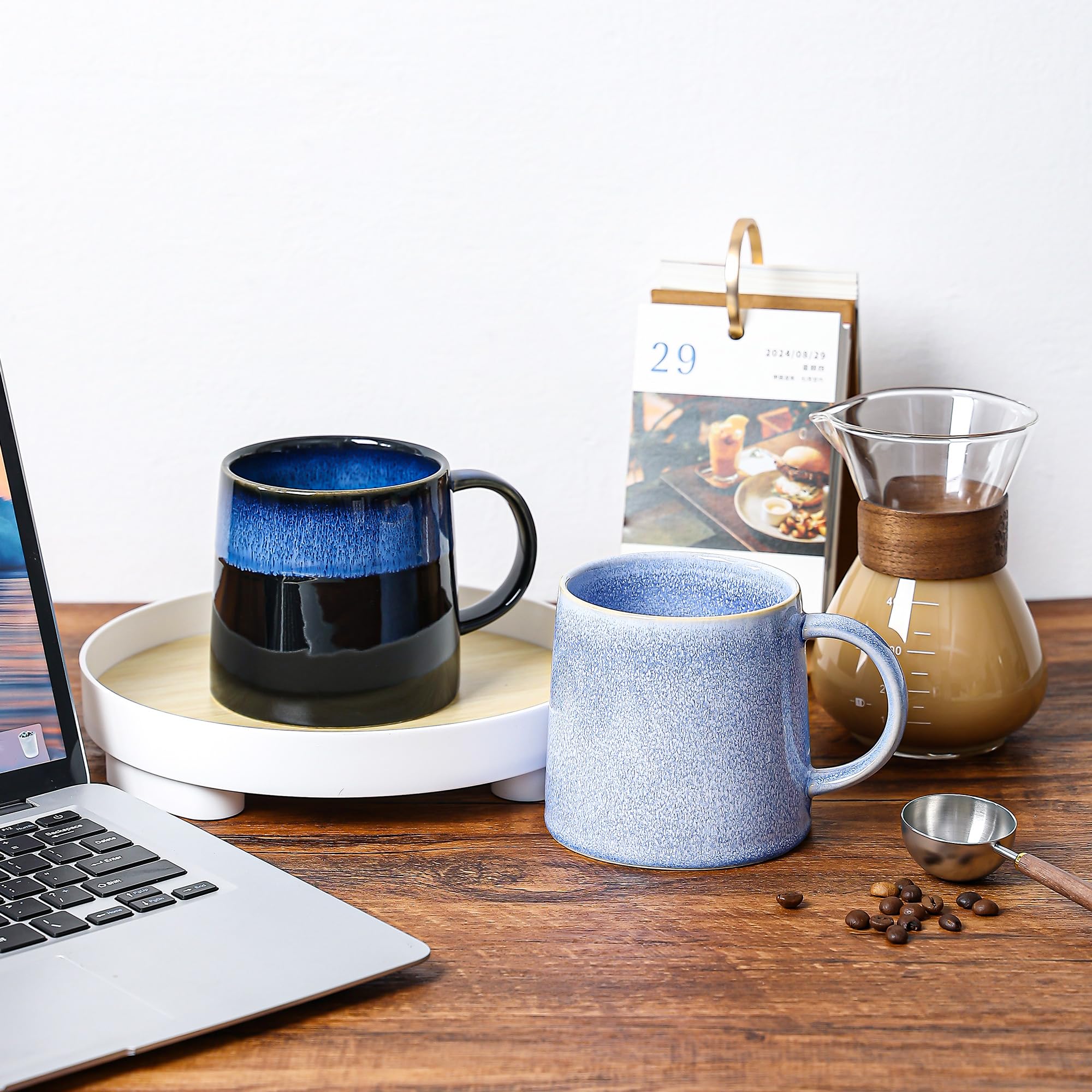 Amazon.com: Garnome Large Ceramic Coffee Mugs, 20 oz Handmade Pottery Mug,  Big Tea Cups with Handle for Office and Home, Dishwasher and Microwave Safe  (Sky Blue) : Home & Kitchen