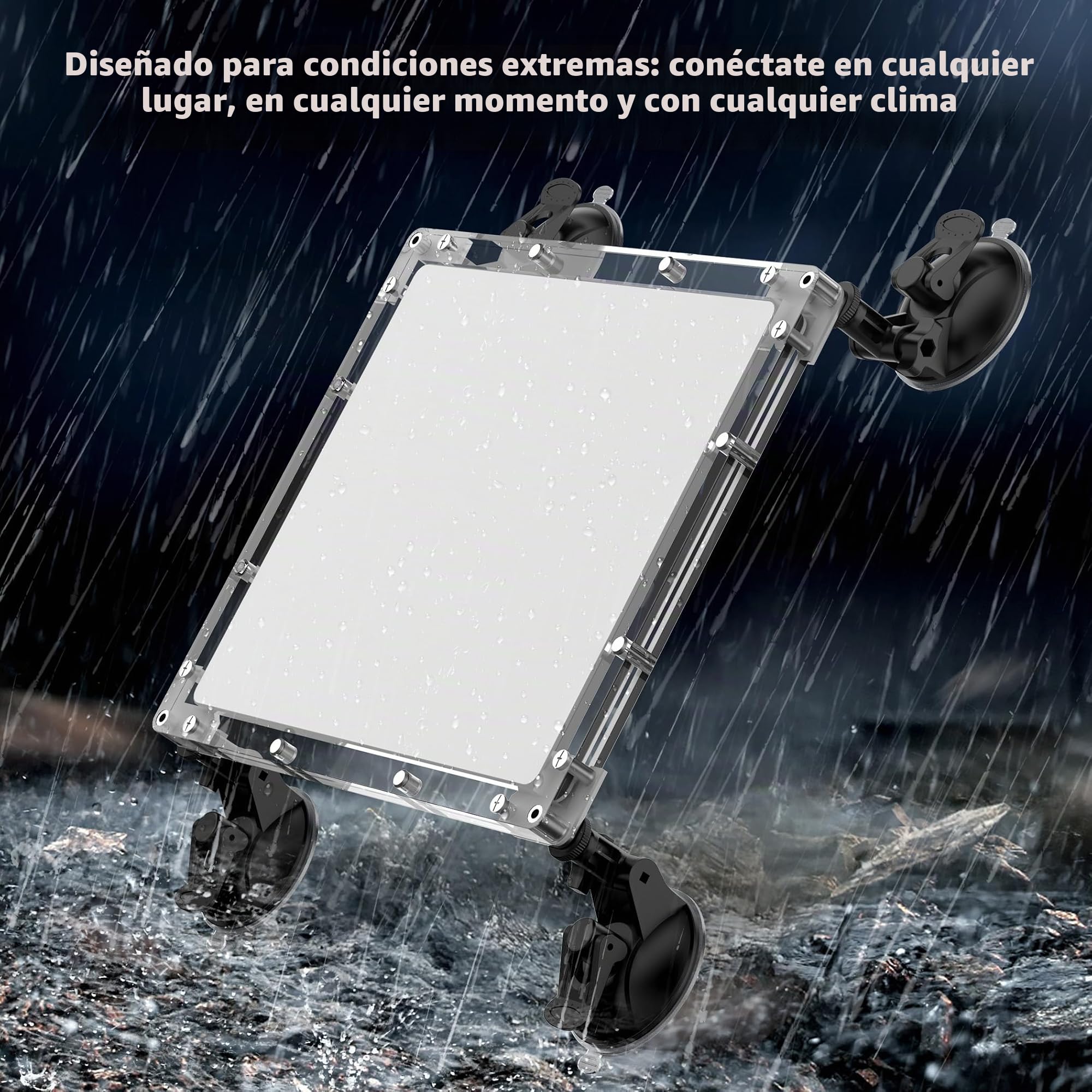 Hugener Starlink Mini soporte con cubierta protectora de acrílico – Kit de 4 ventosas resistentes a la intemperie, a prueba de granizo y resistente a los rayos UV para coches, SUV, caravanas, barcos