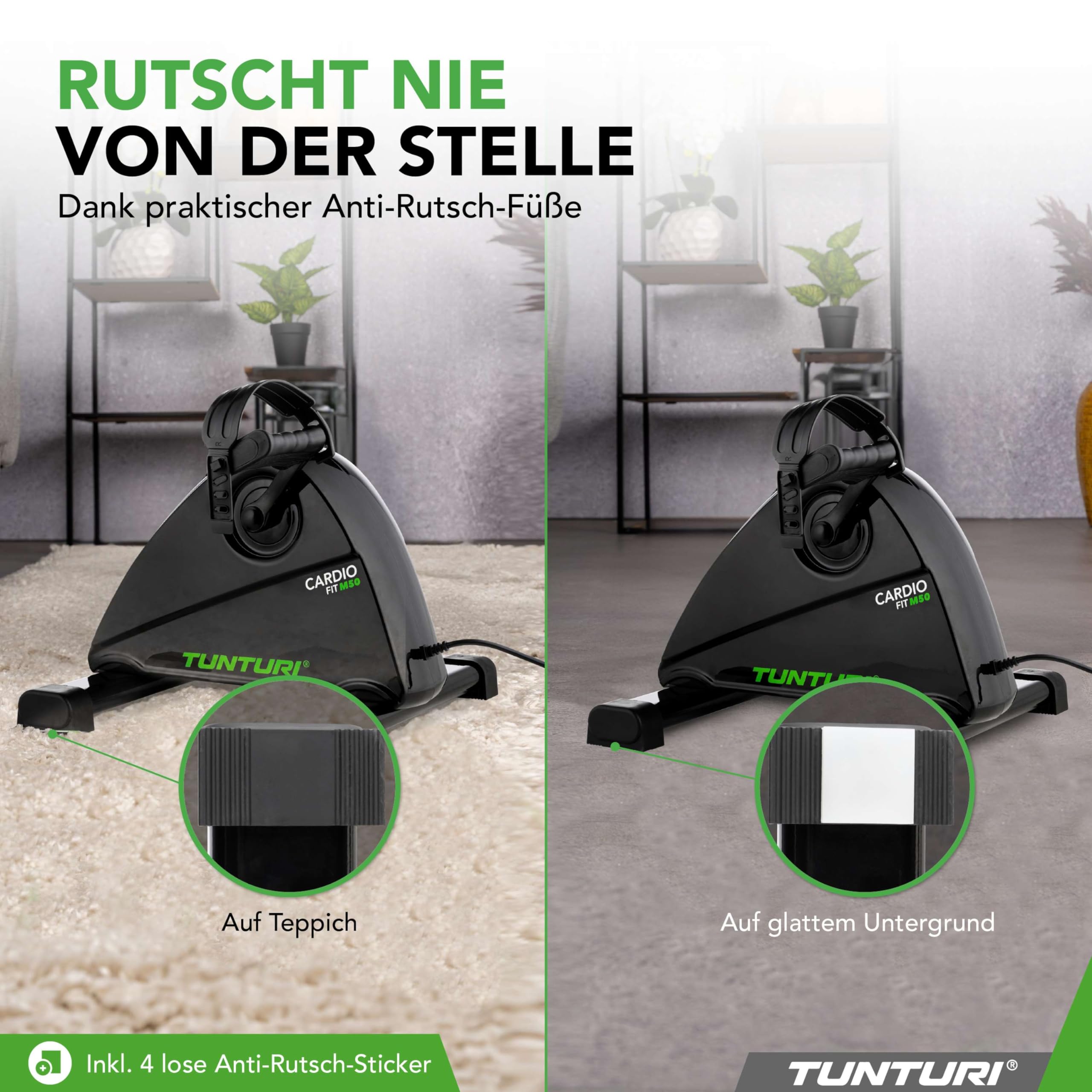 Tunturi Cardio Fit M50 Mini Heimtrainer mit Elektromotor, Pedal, Arm- und Beintrainer, Mini-Fahrrad, Bewegungstrainer für Senioren, mit LCD-Display, Schwarz