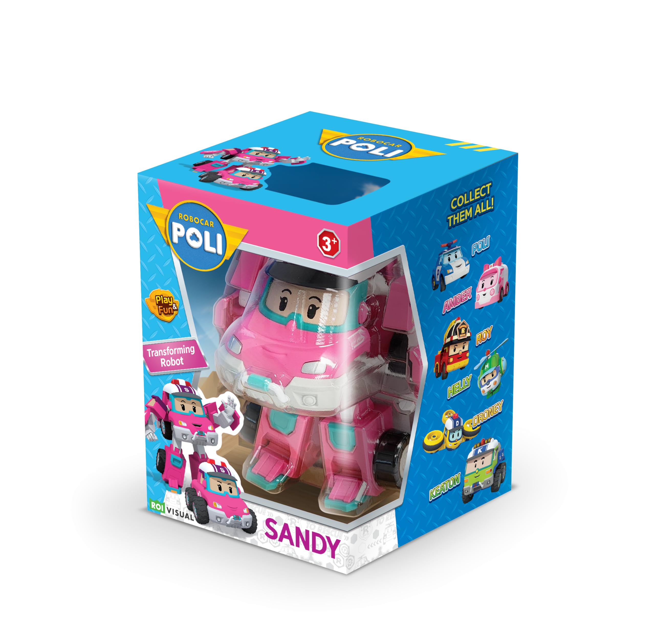 Silverlit – Robocar Poli – Sandy – Figura Veicolo trasformabile 2 in 1 – Robot articolato – 10 cm – dai 3 Anni