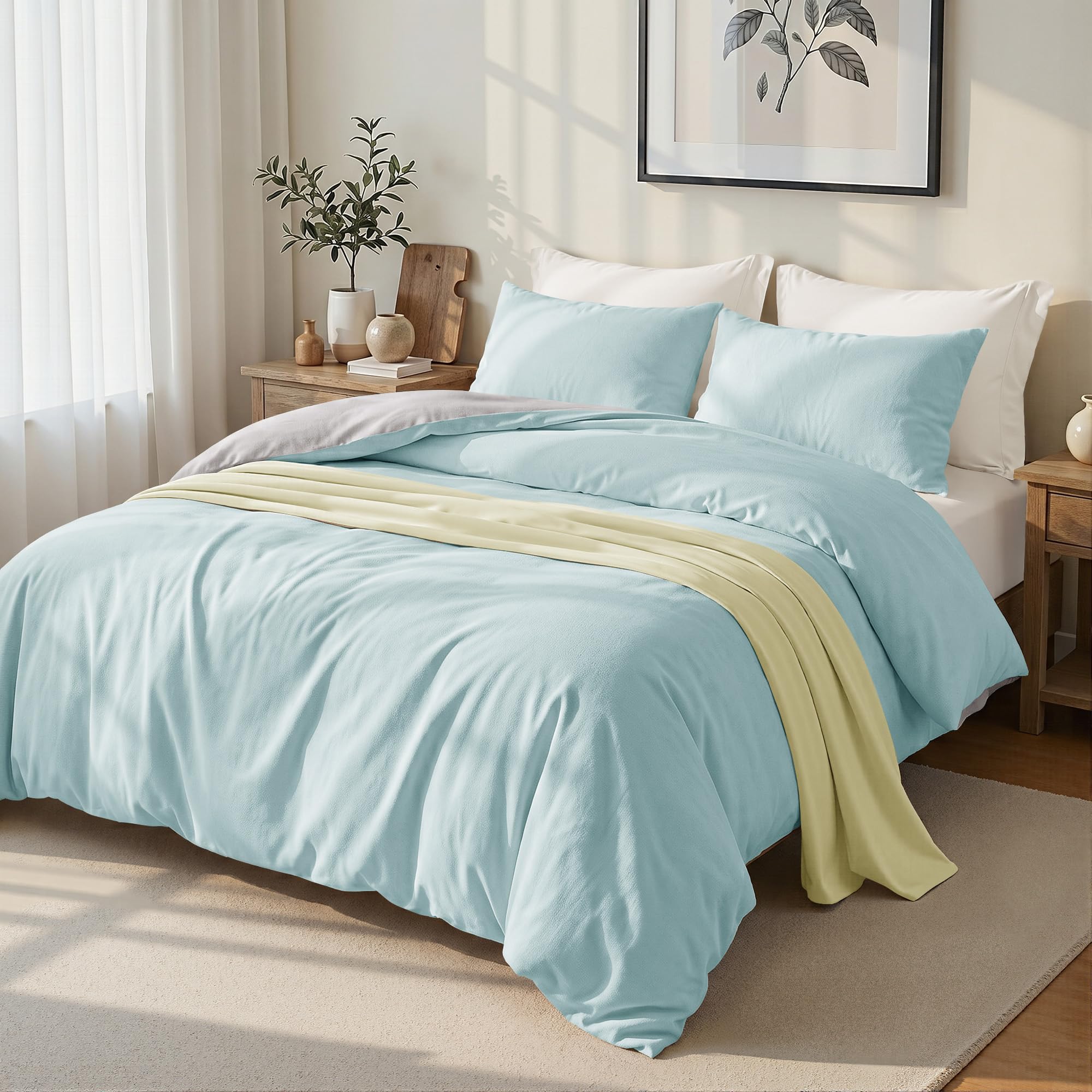 Exclusivo Mezcla Soft Reversible Super King Duvet Cover Set with Pillowcase