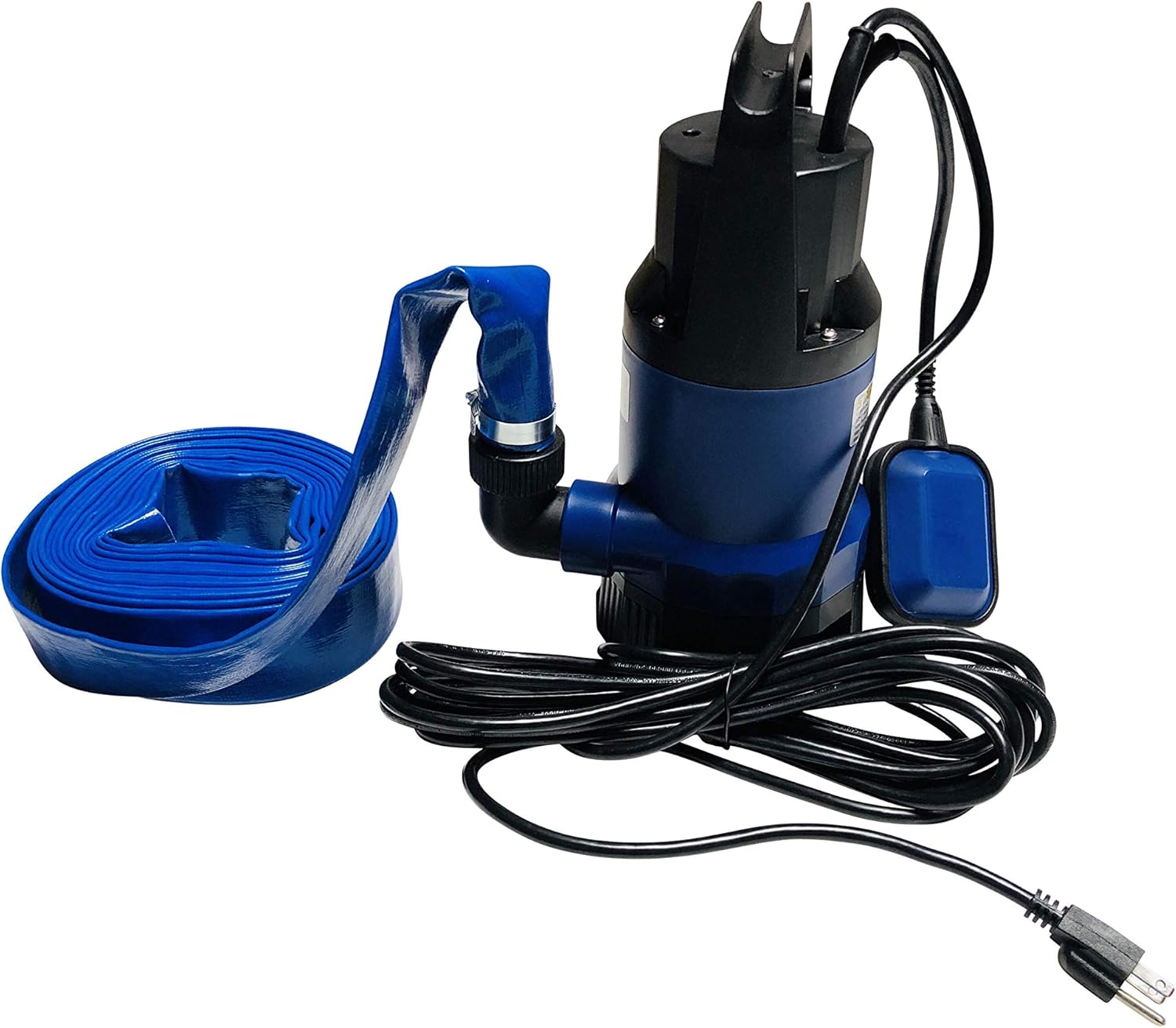 Submersible Pool and Spa Drain Pump with 50 Feet of Hose (1/2 Horse Power) - Blue
