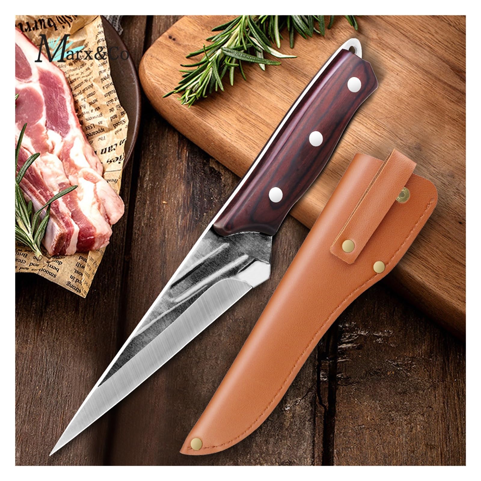 Coltello da macellaio forgiato a mano 5Cr15Mov Mannaia for carne in acciaio inossidabile Mannaia for disossamento professionale Accessori da cucina