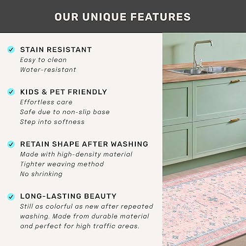 Miniatura 28 de Alfombra Boho Negra para Sala de Estar - Alfombra de Área Lavable de 10x14 Pies, Alfombras de Comedor para Debajo de la Mesa, Alfombra Suave de Pelo