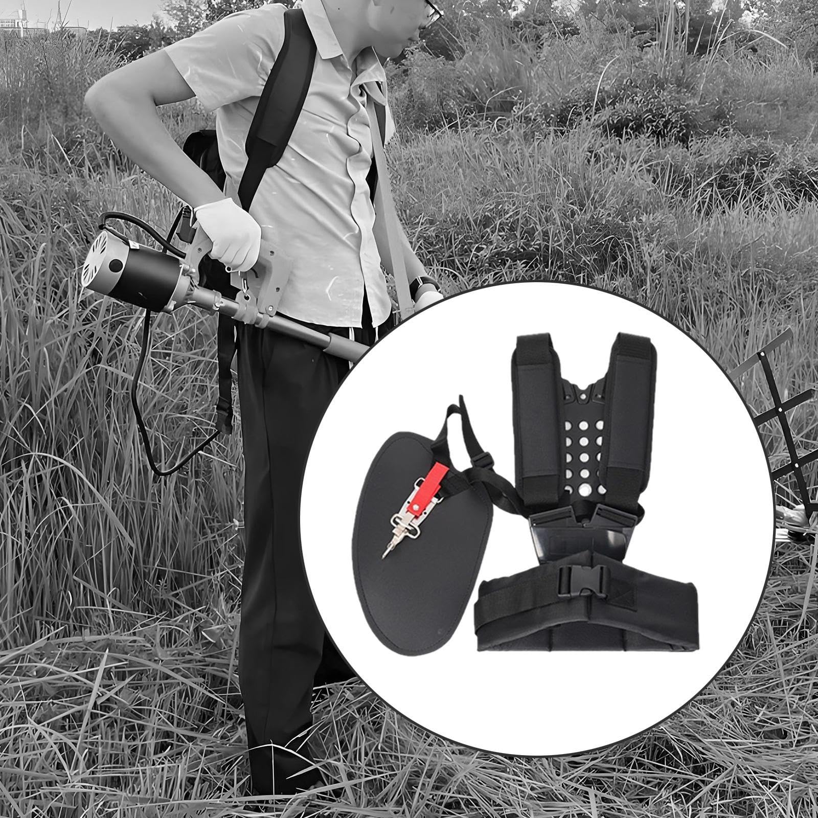 Bandoulière pour Débroussailleuse, Double Bandoulière avec Ceinture Rembourrée Confortable, élargie pour Les Débroussailleuses, Les Coupe-bordures et