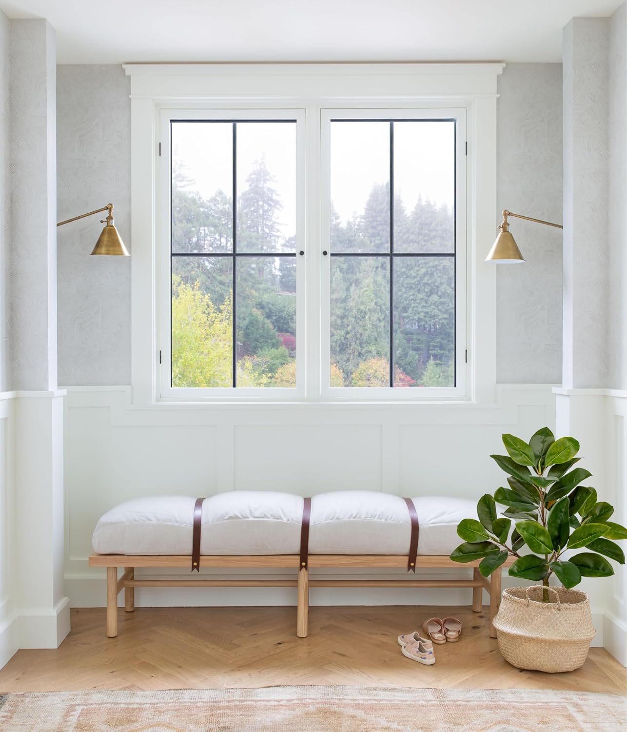 Briful Artificial Magnolia Tree in Black Pot – 26.3in Tall Faux Magnolia Greenery Plant Fake Potted Silk Tree for Home Office Room Kitchen Outdoor Porch Décor