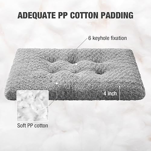 Miniatura 9 de Veehoo Camas para perros medianos  Almohadilla de felpa para jaula para perros con parte inferior antideslizante, camas lavables para mascotas,