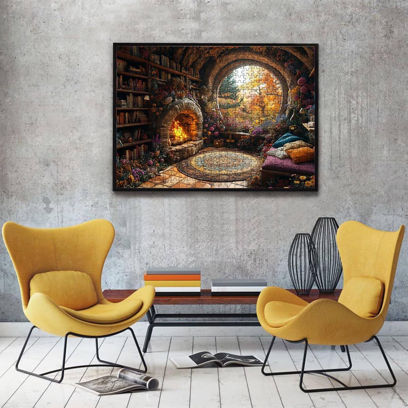 Puzzle 5000 elementów leśnej księgarni - duże drewniane puzzle - 5000 elementów dla dorosłych - gra inteligencyjna - z wykwintnym pudełkiem do pakowania - precyzyjne cięcie - jakość kolorowe puzzle