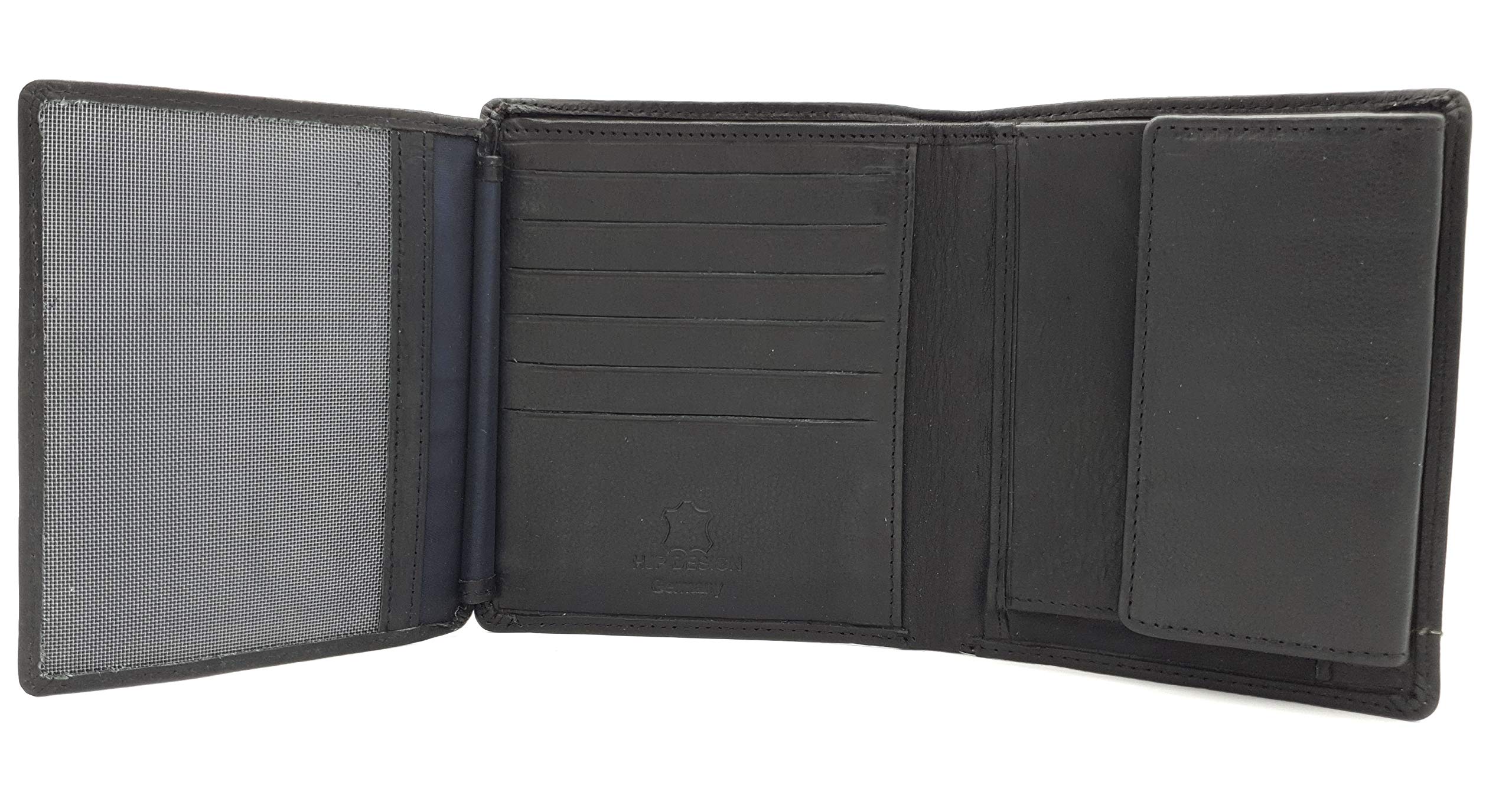 Öko Leder (echt Leder) Geldbörse Portemonnaie Wiener Schachtel RFID NFC Schutz 100% pflanzlich gegerbt