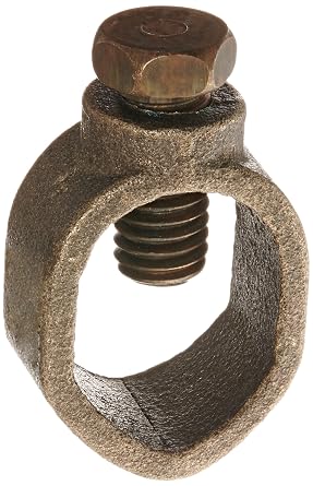 Burndy GRL6 Light Duty Economical Ground Rod Clamp, 10 AWG - 2 AWG Conductor Range, 3/4" Rod Size