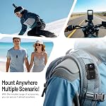 4K Body Camera with WiFi, POV Action Cam for Motorcycling Skiing Cycling Vlogging Sports, Magnetic Wearable Thumb Camera for Hands-Free Recording, Waterproof Portable Video Recorder, 64GB Card, Black