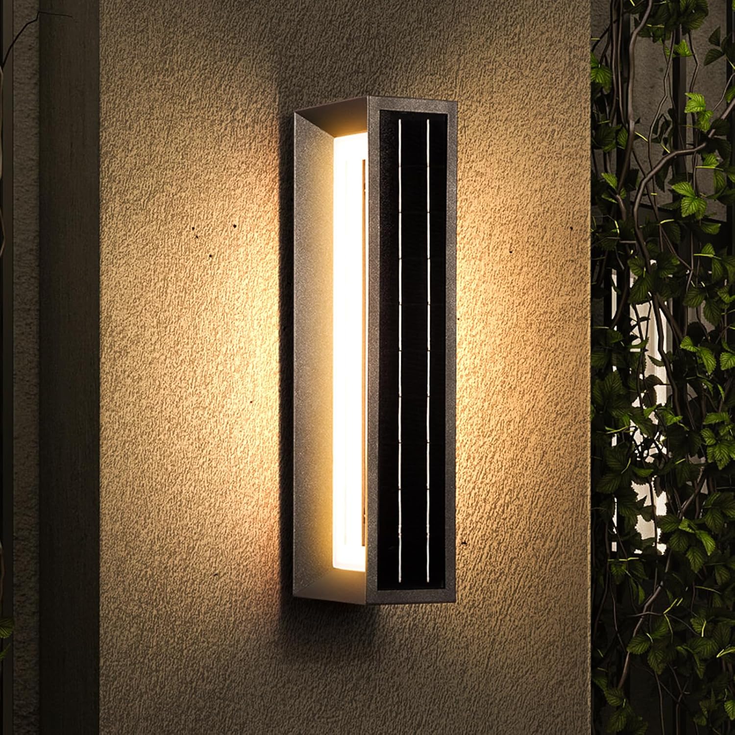Solar Exterior Lighting Fixtures, 20.5" Waterproof Front Porch Light, 3000K LED Outdoor Sconce Lights, Modern Outdoor Wall Sconces, Extra Large Wall Lantern for House Garage Doorway Patio