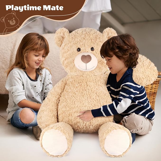 SuzziPals Osito de peluche gigante de 43 pulgadas, peluche realista, para aliviar estrés y compañía miniatura 2