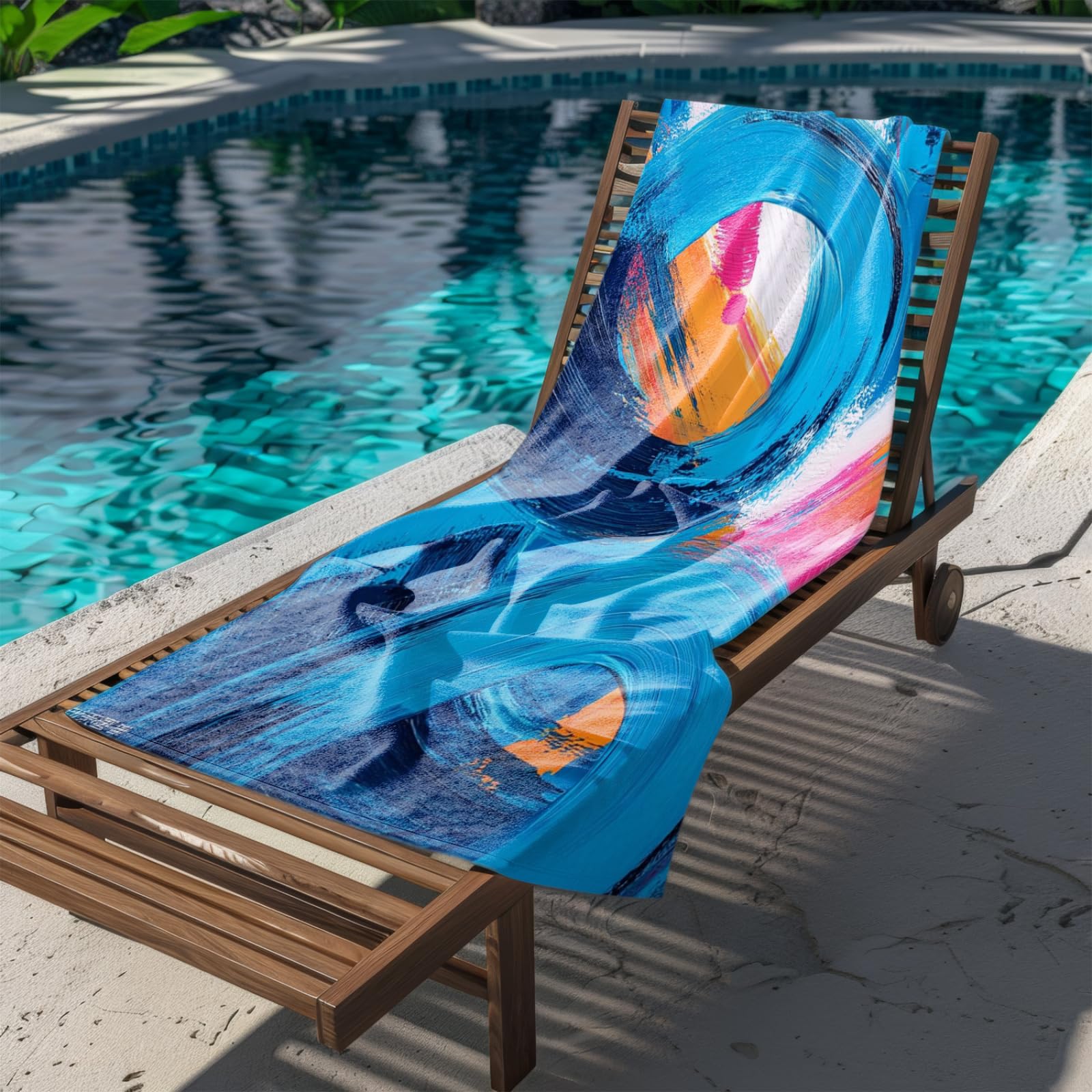 Genérico Toalla Playa 180X100 Abstracto Azul Claro Grande Toallas de Piscina Grandes Anti Arena Secado Rápido Gimnasio Hombre Mujer Lavable A Máquina Regalo