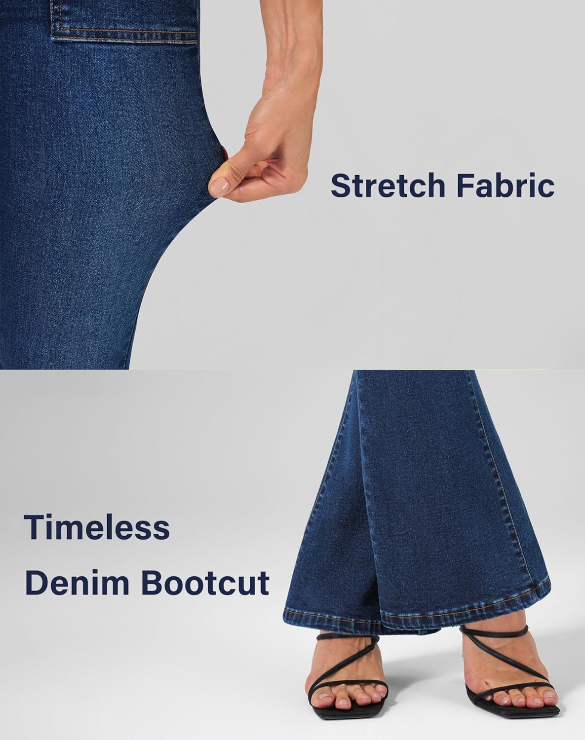 roswear Flare Jeans for Women Bootcut Stretchy Slim Fit Denim Pants Fall Outfits - Image 7