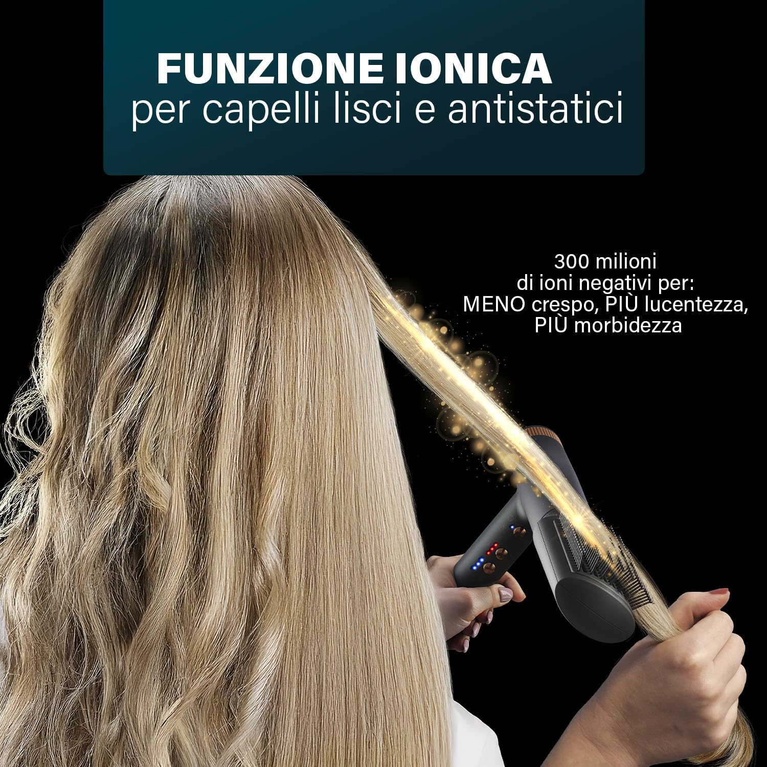 Princess Airstyler Pro, 7-in-1, 3 Livelli di Calore e Velocità, Funzione Ionica, Cool Shot, Cavo 1,8m, Custodia da Viaggio, 7 Accessori, Guanto Termico, Motore BLDC, 2000 W, 01.529205.01.001
