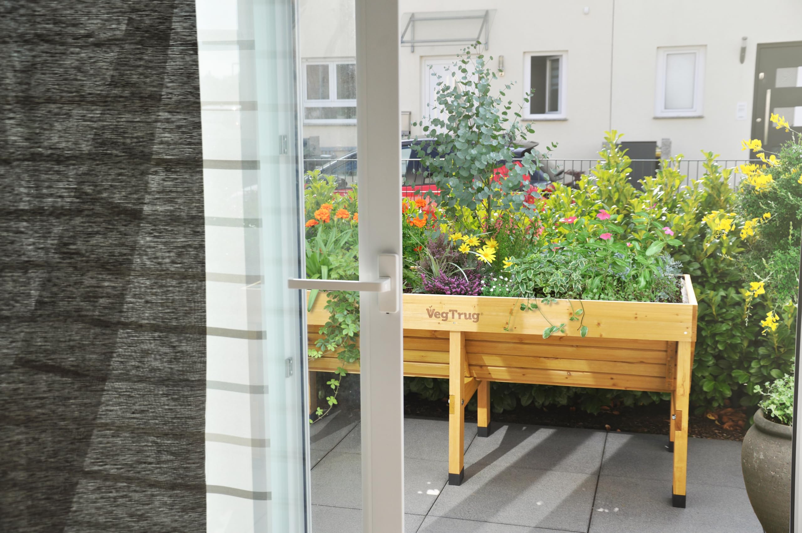 VegTrug Hochbeet Classic 1,8 m - Natural - 183 x 76 x 80 cm - ergonomisch | Pflanzkasten aus 100% FSC-Zedernholz - wetterfest für Balkon, Terrasse & Garten - platzsparendes Pflanzbeet mit Vlieseinlage