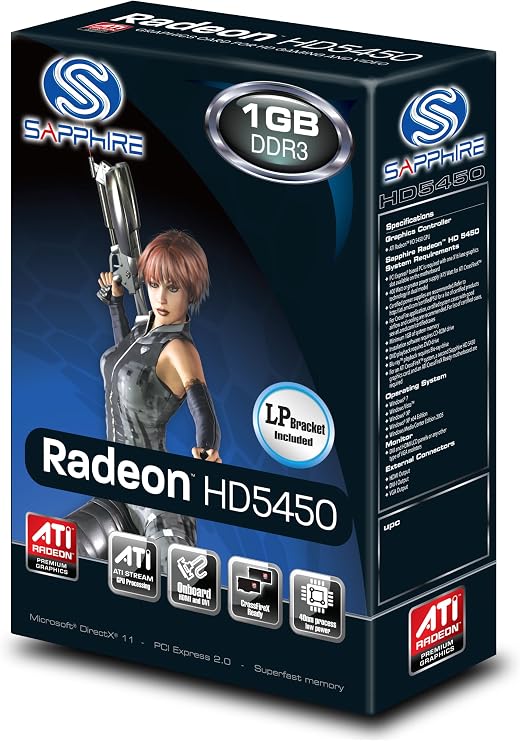 Sapphire Radeon HD 5450 1 GB DDR3 HDMI/DVI-I/VGA PCI-Express Graphics Card 100292DDR3L