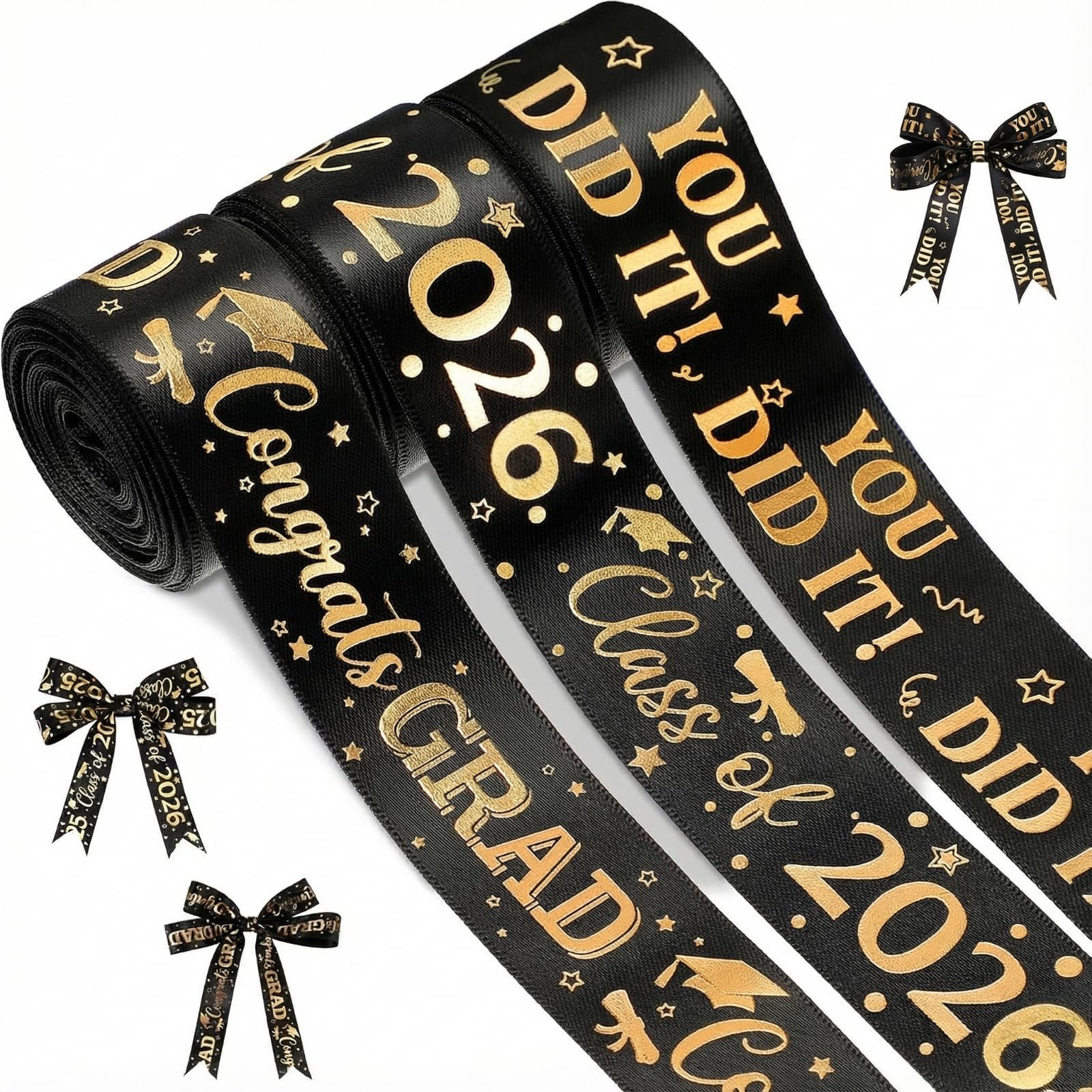 Graduation Ribbon Rav Snapklik.com : Moukeren 3 Roll Class Of 2026 Graduation Ribbon ...