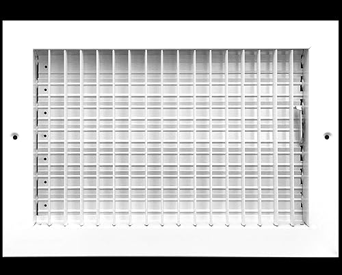 Miniatura 2 de Difusor de suministro de aire ajustable de 12 pulgadas de ancho x 8 pulgadas de alto - cubierta de ventilación de HVAC para pared lateral o techo -