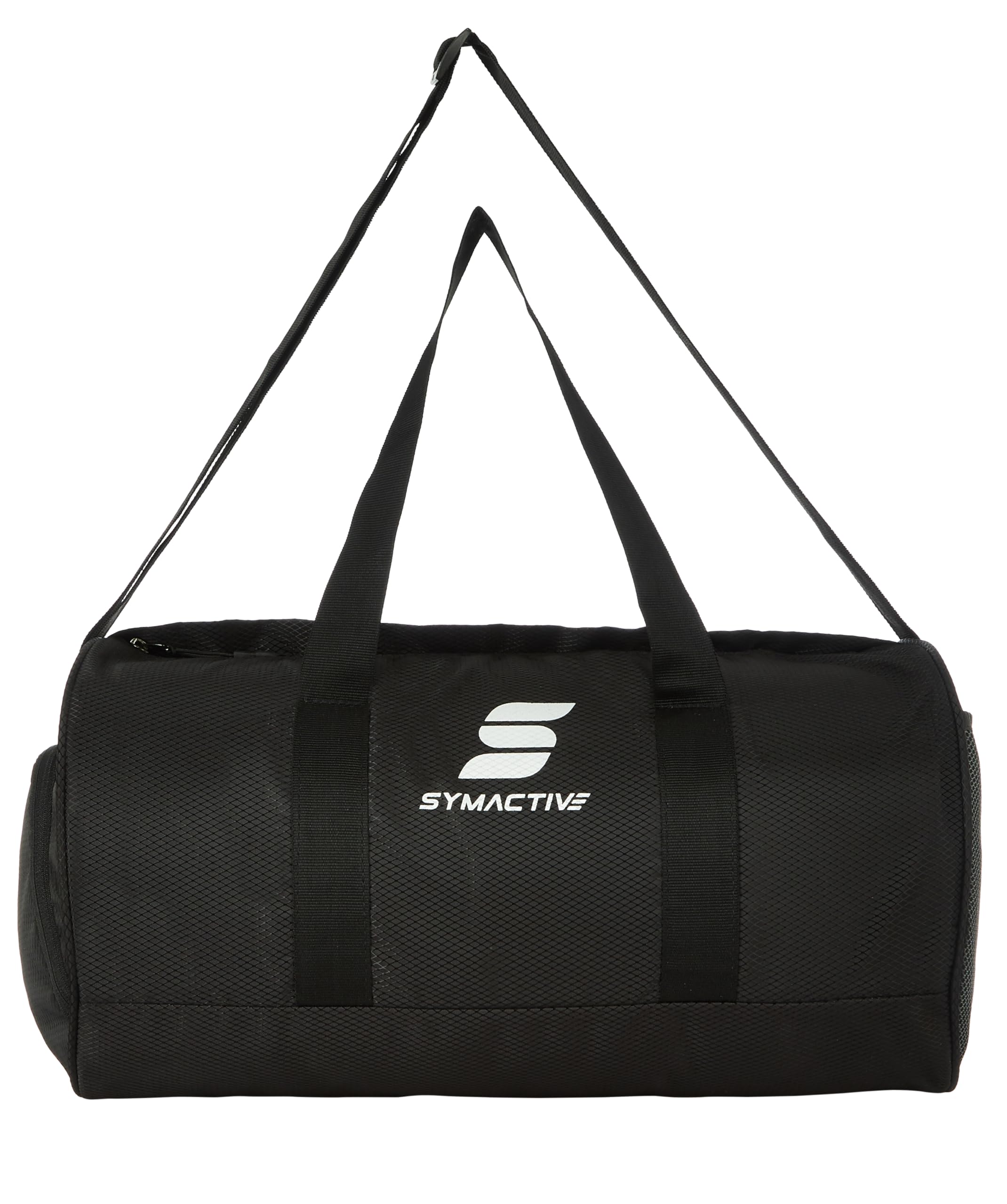 Amazon Brand - Symactive Gym Bag with Separate Shoe Compartment | Spacious Main Compartment with Reliable Zipper | Durable Polyester Fabric | Water Repellent (Black) | 43(L) x 24(W) x 25(H) cm-image-30