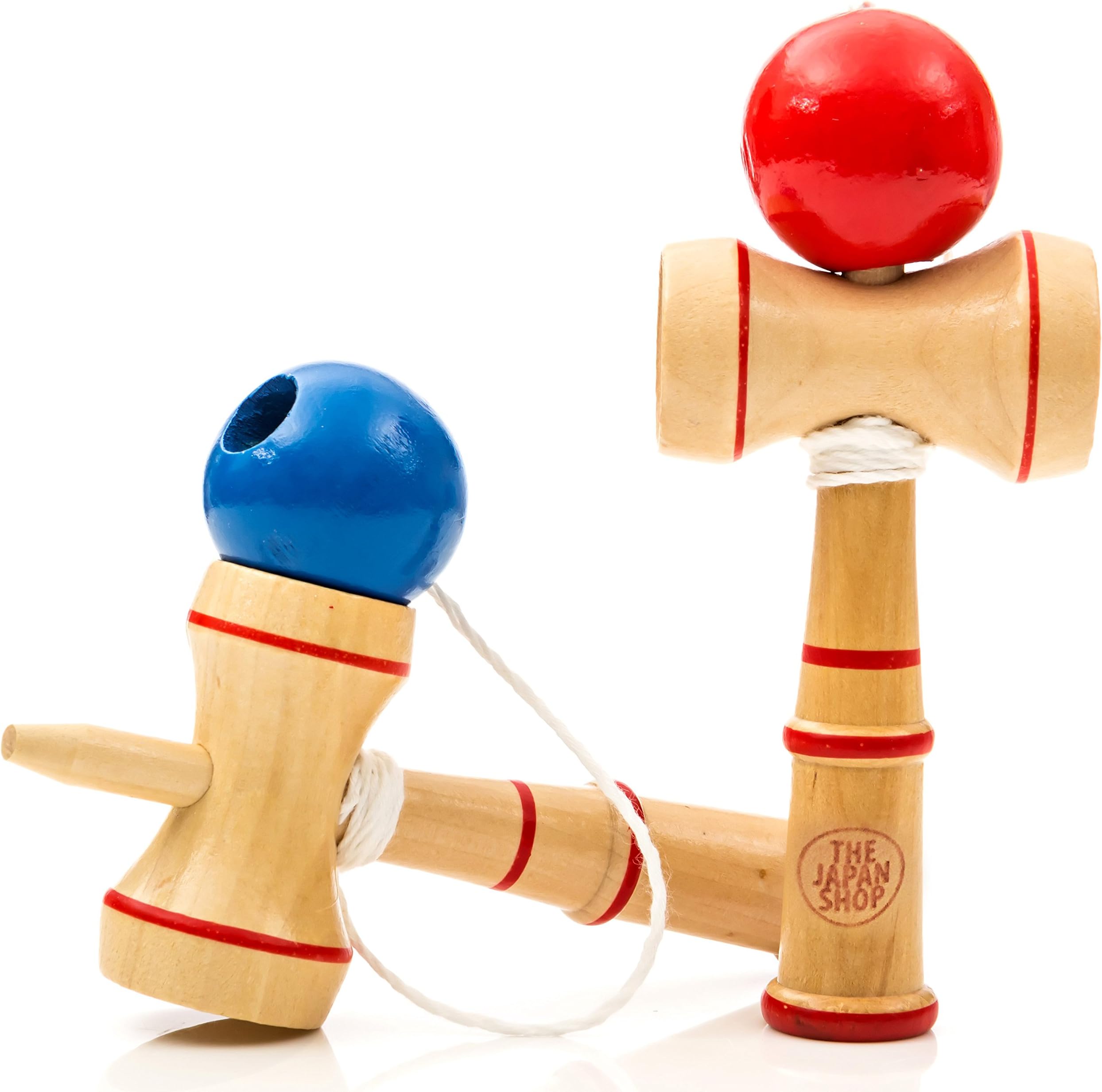 The Japan Shop Pocket Kendama Wooden Mini Stocking Stuffers Traditional Japanese Toy 2 Pack Set