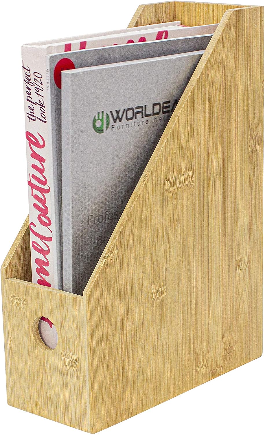 MOONRIVER Bamboo Magazine Holder, Vertical File Folder Desk Organizer ...