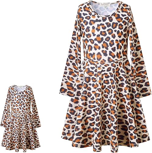 Perfashion Vestidos a juego para niñas y muñecas sin mangasmanga larga, acampanados, faldas de fiesta de unicornio