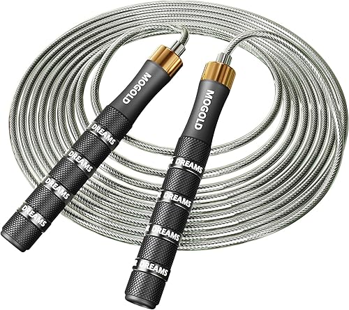 Miniatura 8 de Cuerda de saltar para hombres, mujeres y niños, jumprope de alta calidad con doble rodamiento de bolas, giro de 360 grados, cuerda de saltar con